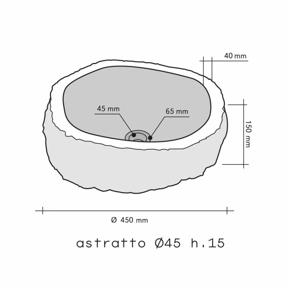 Lavabo da Appoggio Pezzo Unico in Marmo Fumè Mumbai Viadurini