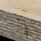 Lavabo da appoggio pezzo unico in pietra naturale Idro bianco Viadurini