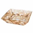 Lavabo da appoggio quadrato di design Akira, in resina artificiale Viadurini