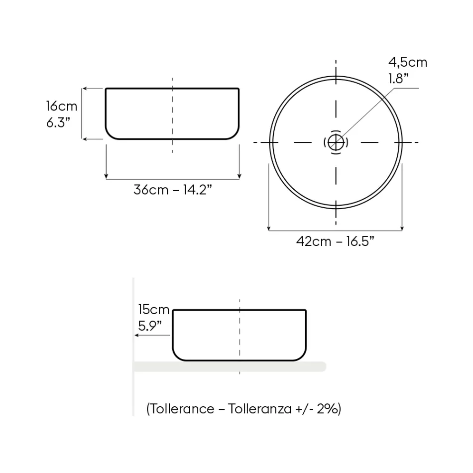 Lavabo da Appoggio Realizzato in Terra Naturale di Diverse Finiture - Balance Viadurini