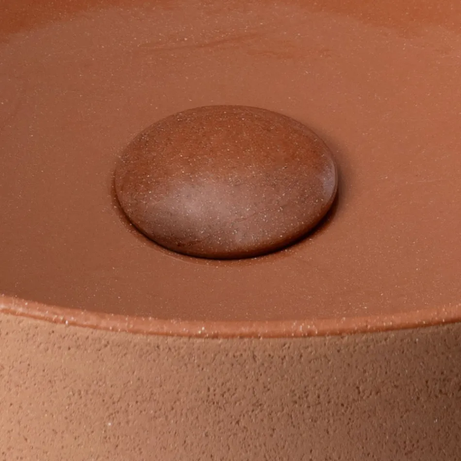 Lavabo da Appoggio Realizzato in Terra Naturale di Diverse Finiture - Balance Viadurini
