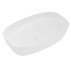 Lavabo da Appoggio Rettangolare in Ceramica Opaca Bianca e Nera - Aster Viadurini