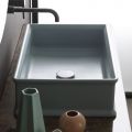 Lavabo da Appoggio Rettangolare in Ceramica Finitura Opaca L 62 cm - Debora