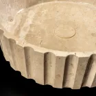 Lavabo da Appoggio Rotondo Realizzato in Marmo Travertino - Cattleya  Viadurini