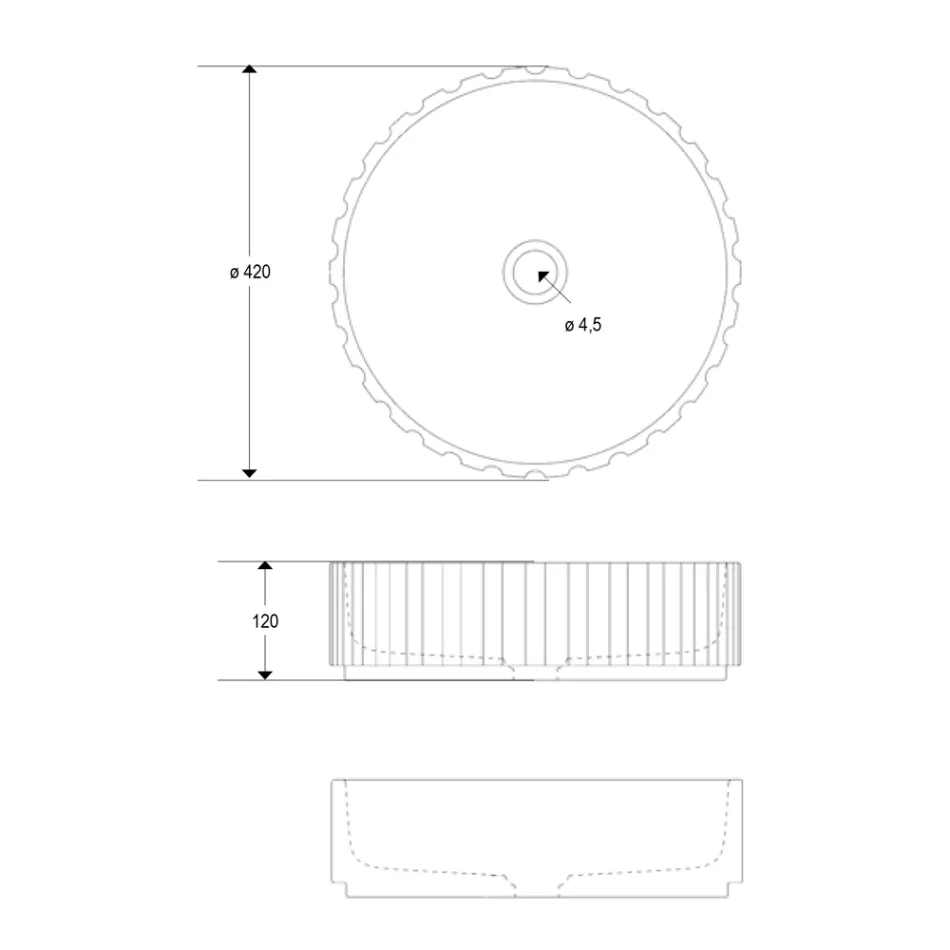Lavabo da Appoggio Rotondo Realizzato in Marmo Travertino - Cattleya  Viadurini