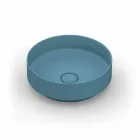Lavabo da appoggio tondo in ceramica moderno fatto in Italia, Yoel Viadurini
