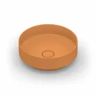 Lavabo da appoggio tondo in ceramica moderno fatto in Italia, Yoel Viadurini