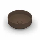 Lavabo da appoggio tondo in ceramica moderno fatto in Italia, Yoel Viadurini