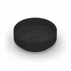 Lavabo da appoggio tondo in ceramica moderno fatto in Italia, Yoel Viadurini