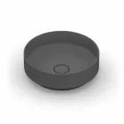 Lavabo da appoggio tondo in ceramica moderno fatto in Italia, Yoel Viadurini