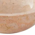 Lavabo da appoggio tondo in pietra naturale Job rosso Viadurini