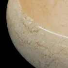 Lavabo da appoggio tondo in pietra naturale Layla bianco Viadurini