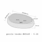 Lavabo da Appoggio Tondo in Pietra Naturale Nero Waka Viadurini