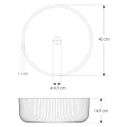 Lavabo da Appoggio Tondo in Vetro Veneziano Plissè Made in Italy - Zircone  Viadurini