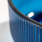 Lavabo da Appoggio Tondo in Vetro Veneziano Plissè Made in Italy - Zircone  Viadurini