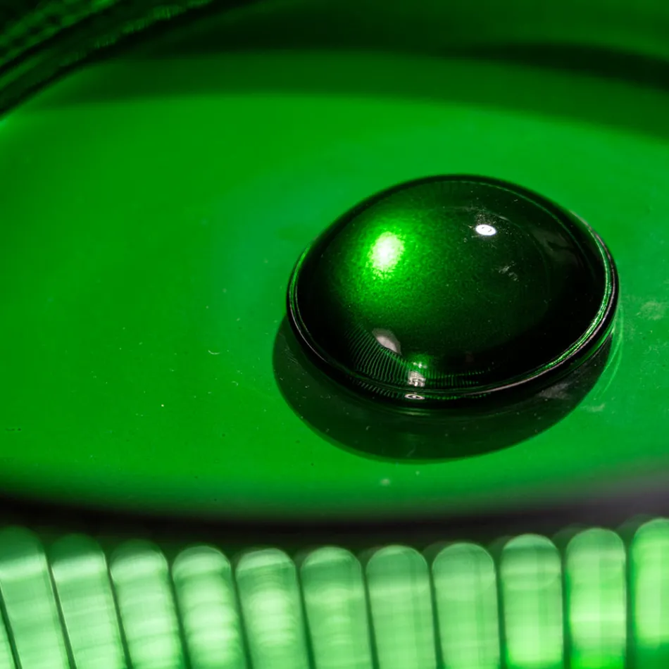 Lavabo da Appoggio Tondo in Vetro Veneziano Plissè Made in Italy - Zircone  Viadurini