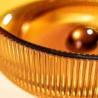 Lavabo da Appoggio Tondo in Vetro Veneziano Plissè Made in Italy - Zircone  Viadurini