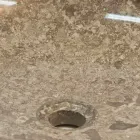 Lavabo da appoggio tondo, pezzo unico, in pietra naturale Ziva Viadurini