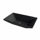 Lavabo da Appoggio Trapezoidale in Basalto Nero Wok Viadurini