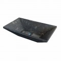 Lavabo da appoggio trapezoidale in pietra naturale nera Wok