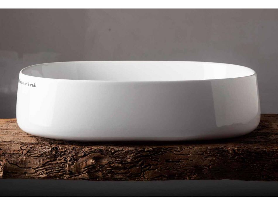 Lavabo da Bagno da Appoggio Ovale L 50 cm in Ceramica Made in Italy – Cordino Viadurini