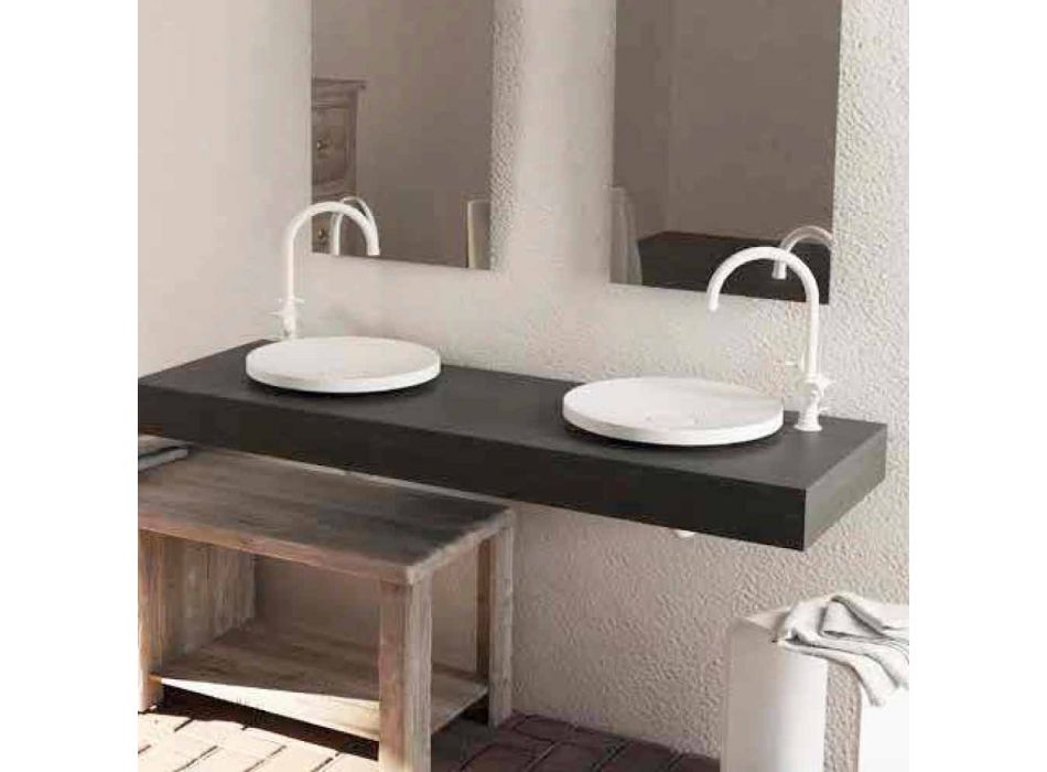 Lavabo da bagno freestanding di design rotondo made in Italy Crema Viadurini