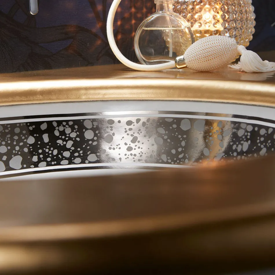 Lavabo da Bagno Incassato in Fire Clay Fuso a Mano Made in italy - Erioli Viadurini