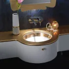 Lavabo da Bagno Incassato in Fire Clay Fuso a Mano Made in italy - Erioli Viadurini