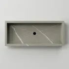 Lavabo da Bagno Rettangolare in Gres Porcellanato Made in Italy - Ludmilla Viadurini