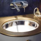 Lavabo da incasso barocco in fire clay fatto a mano in Italia, Egeo Viadurini