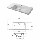 Lavabo da Incasso e Appoggio in Ceramica Bianca o Colorata Maida Viadurini
