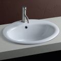 Lavabo da Incasso Soprapiano in Ceramica Bianca dal Design Moderno - Papavero