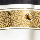 Lavabo da incasso tondo in fire clay e oro fatto in Italia, Otis Viadurini