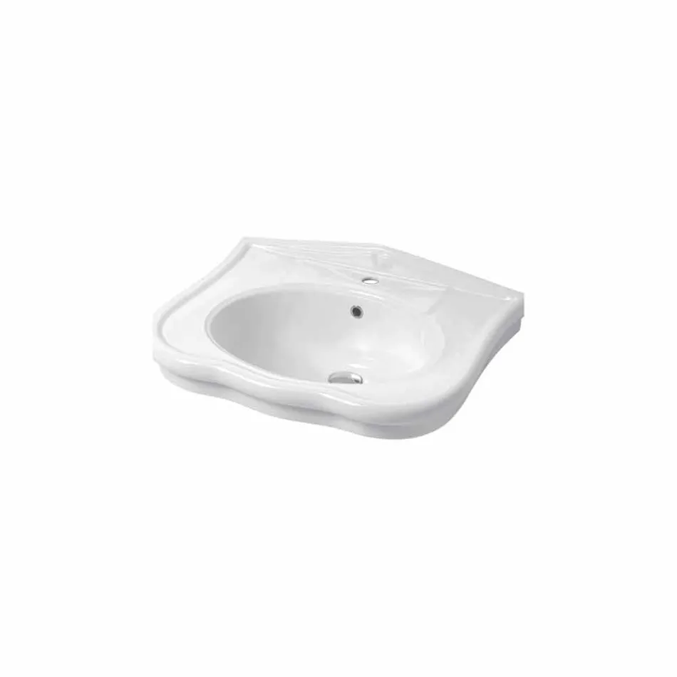 Lavabo da Parete o con Colonna in Ceramica L70cm Made in Italy Avise Viadurini