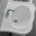 Lavabo da Parete o con Colonna in Ceramica L70cm Made in Italy Avise Viadurini