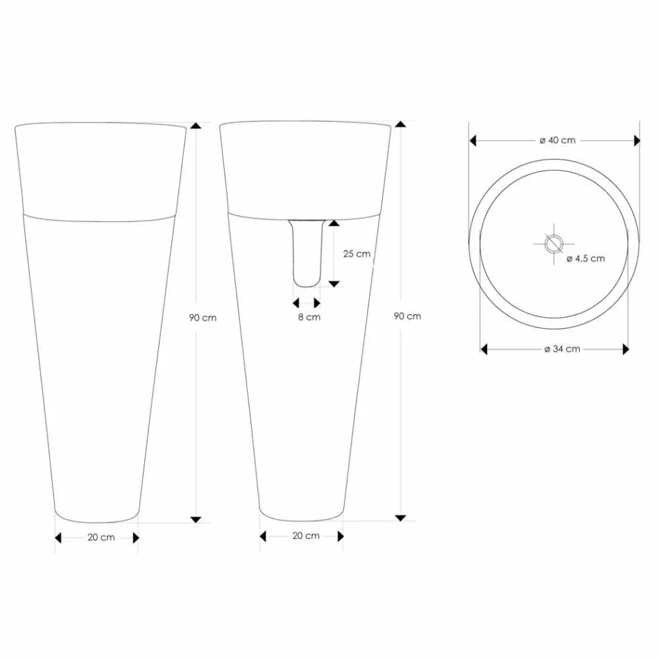 Lavabo da Terra a Colonna Moderno in Marmo Bianco - Merlo Viadurini