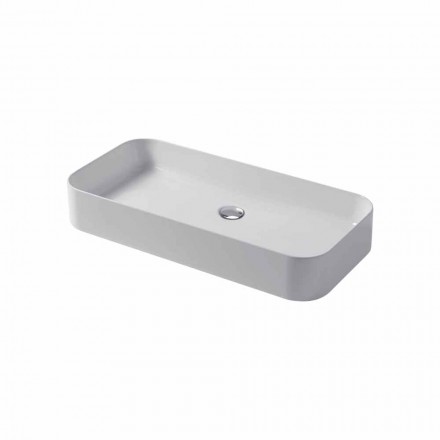 Lavabo Design da Appoggio in Ceramica Made in Italy Leivi Viadurini