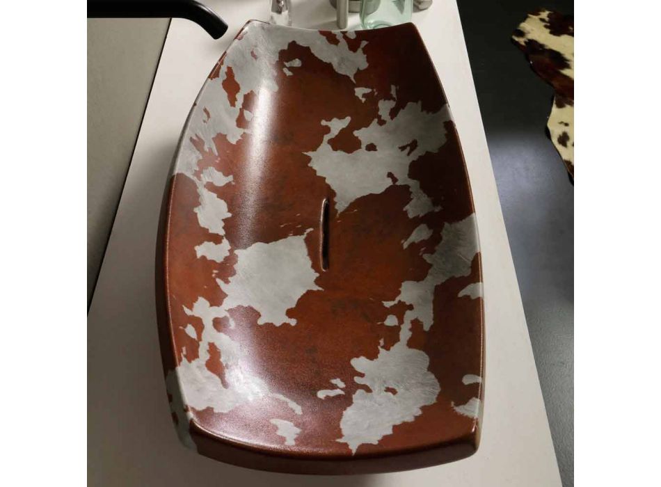 Lavabo di design da appoggio ceramica cavallino made in Italy Laura Viadurini