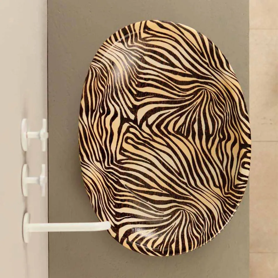 Lavabo di design da appoggio ceramica zebra arancio made Italy Glossy Viadurini