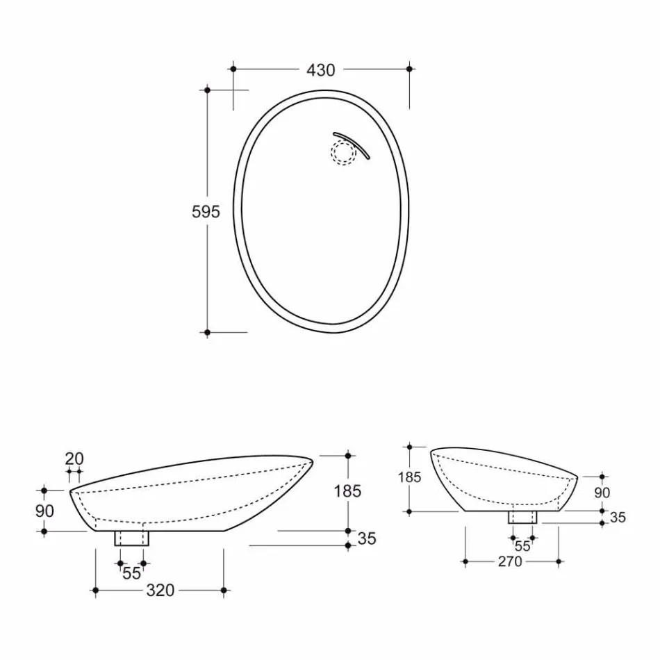 Lavabo di design da appoggio ceramica zebra arancio made Italy Glossy Viadurini