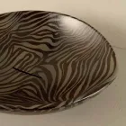 Lavabo di design da appoggio ceramica zebrata nero made Italy Animals Viadurini