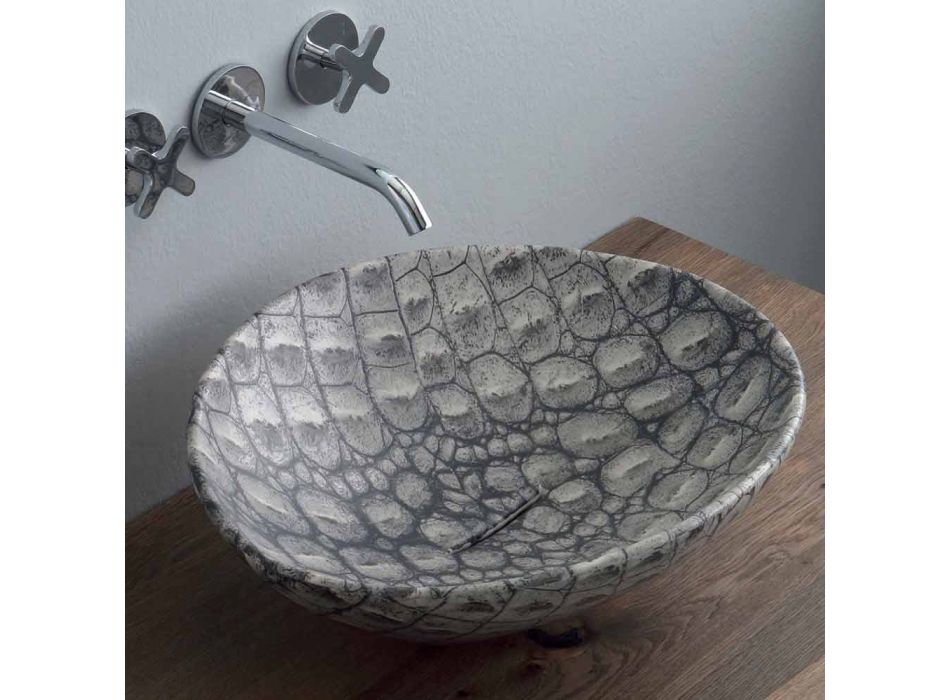 Lavabo di design da appoggio in ceramica cocco fatto in Italia Animals Viadurini