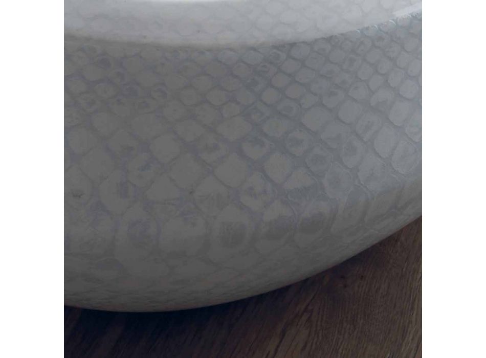 Lavabo di design da appoggio in ceramica pitonata made in Italy Elisa Viadurini