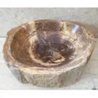 Lavabo di design da appoggio in legno fossile Star Big, fatto a mano Viadurini
