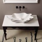 Lavabo di design moderno da appoggio ceramica bianco made Italy Rayan Viadurini