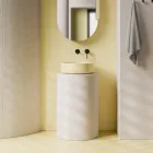 Lavabo Diametro 42 cm da Appoggio in Ceramica Made in Italy - Ragazza Viadurini