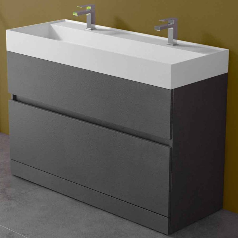 mobile bagno a terra doppio lavabo