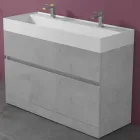 Lavabo Doppio con Mobile da Terra Design da Bagno Moderno in Laminato - Pompei Viadurini