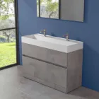 Lavabo Doppio con Mobile da Terra Design da Bagno Moderno in Laminato - Pompei Viadurini