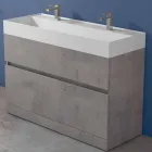 Lavabo Doppio con Mobile da Terra Design da Bagno Moderno in Laminato - Pompei Viadurini